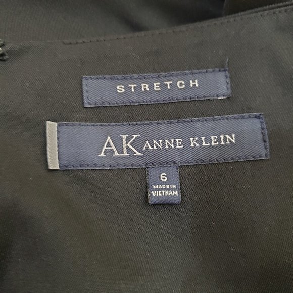 Anne Klein Black Ruched Cross Chest Sheath Dress 6 - Picture 11 of 12